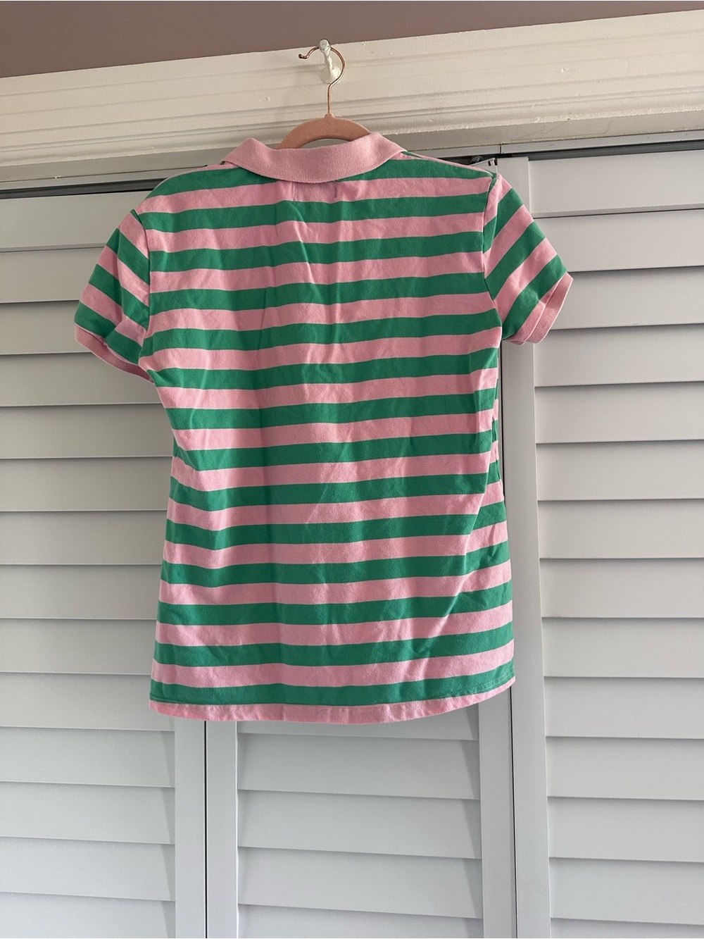 KJP Keil James Patrick Striped Polo Shirt in Pink & Green - Picture 2 of 4